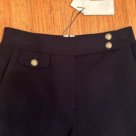 NWT Veronica Beard Renzo Pants Navy Gold 0 - Picture 8 of 10
